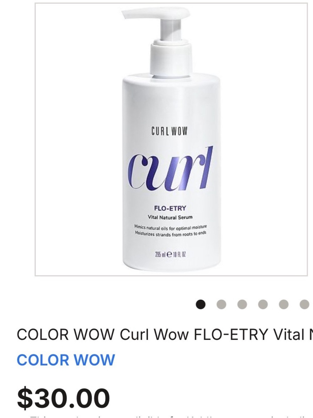 Curl Wow FLO-ETRY Vital Natural Serum